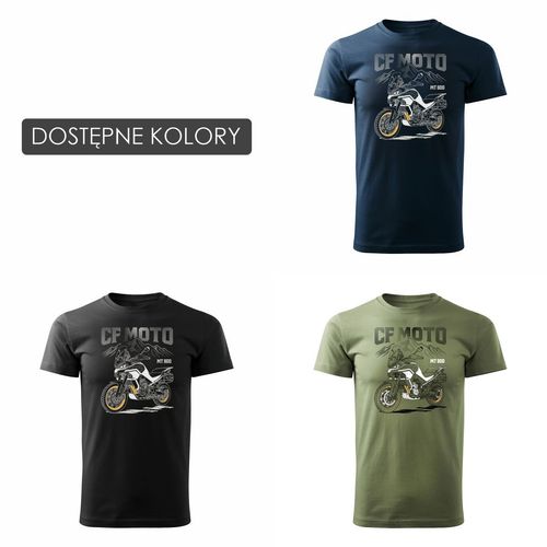 Koszulka motocyklowa z motocyklem turystycznym CF MOTO MT 800 męska granatowa M na Arena.pl