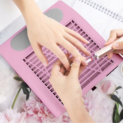 POCHŁANIACZ PYŁU DO PAZNOKCI BEZWORKOWY KASETOWY FILTR 80W RÓŻOWY na Arena.pl