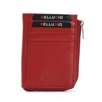 Skórzane etui na karty Bellugio RFID - czerwone