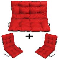 Poduszki na meble rattan RATTANOWE zestaw 2+1CZERW