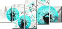 70CM 150CM OBRAZ 5 ELEM DMUCHAWCE TURKUSIE ŚCIENNY