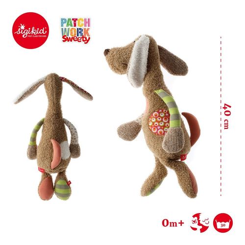 SIGIKID - Brązowy pies 40 cm Patchwork Sweety na Arena.pl