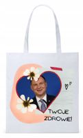 Prezydent Andrzej Duda Torba Eco Biała Shopper Z Nadrukiem Ze Zdjęciem
