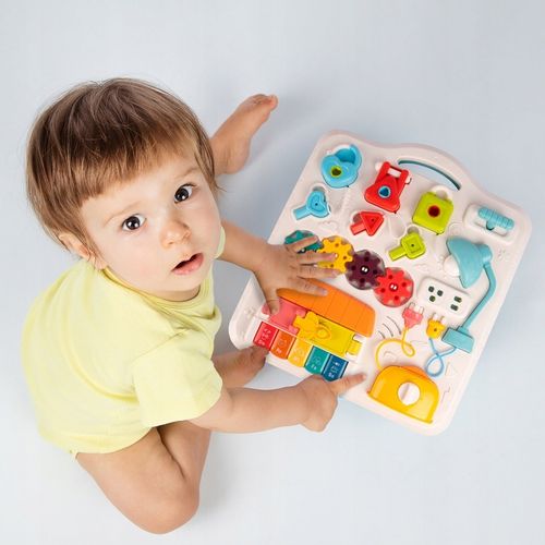 STOLIK EDUKACYJNY INTERAKTYWNY TABLICA MANIPULACYJNA KŁÓDKI KLUCZE PIANINO na Arena.pl