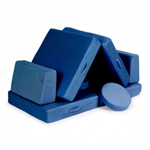 SOFA MODUŁOWA ECOTOYS DLA DZIECI 8 ELEMENTÓW NIEBIESKA 120 KG na Arena.pl