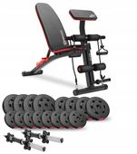 Zestaw kulturystyczny 40kg hantle 2x20kg ławka regulowana z