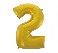 balon cyfra "2" złota  45'' 92cm | hs-c45zm2