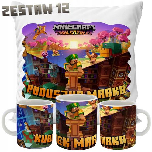 ZESTAW PODUSZKA + KUBEK MINECRAFT IMIĘ PREZENT na Arena.pl