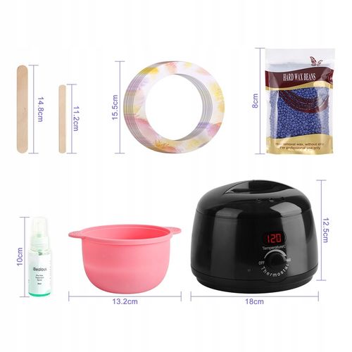 Zestaw do depilacji PODGRZEWACZ 500ml 100W 5x wosk twardy LED wyświetlacz na Arena.pl