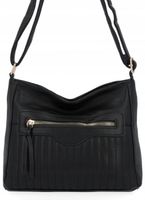 Herisson - torebka worek zamek przeszycia czarny 1052L2089