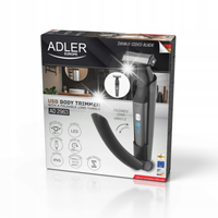 Trymer do Ciała i Pleców Adler Składana Rękojeść Wodoodporny LED USB