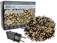 LAMPKI CHOINKOWE 800 LED TIMER NA CHOINKĘ CIEPŁY BIAŁY + FLASH ZIMNY BIAŁY