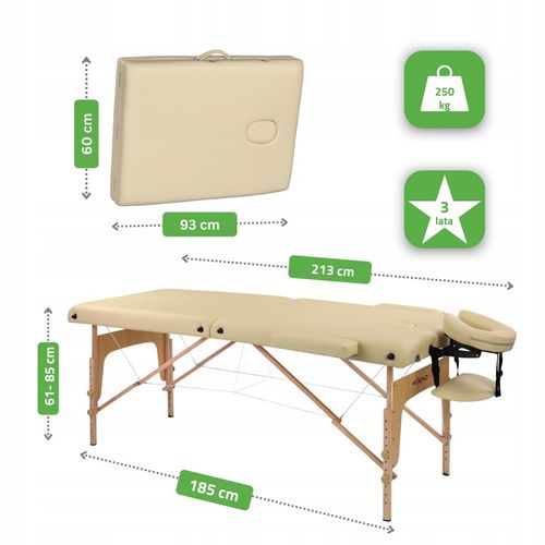 ŁÓŻKO STÓŁ DO MASAŻU SKŁADANY SOFIA LIGHT WYSOKI KOMFORT PIANKA 5CM na Arena.pl