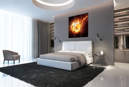 Obraz Płótno 90X80 Piłka W Ogniu na Arena.pl