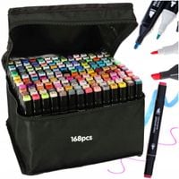 Markery dwustronne mazaki alkoholowe w etui 168 + TORBA ETUI