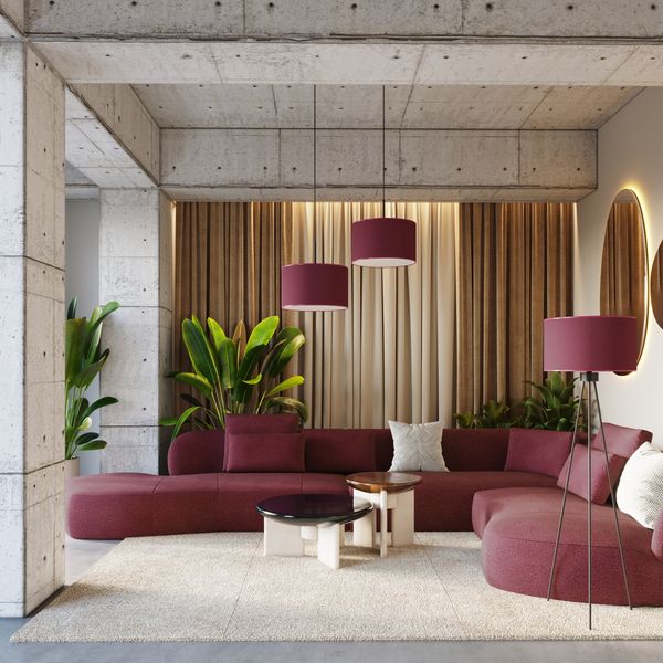Lampa podłogowa NEVIA burgund zdjęcie 12