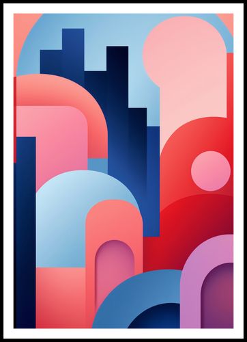 Plakat 70x100cm Miasto Kolorów na Arena.pl