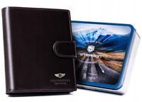 Portfel męski skórzany elegancki Peterson ochrona RFID duży na zatrzask