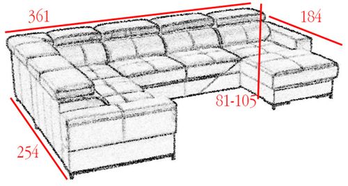 Narożnik Modułowy Gabro U na Arena.pl