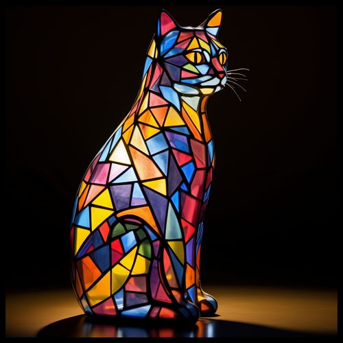 Plakat 90x90cm Koci Witraż na Arena.pl