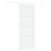 Drzwi przesuwne Biały 83 x 202 cm Lite drewno sosnowe i stal