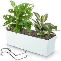 Skrzynka balkonowa wkład uchwyty 58x19cm biały