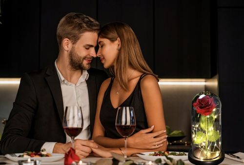 WIECZNA RÓŻA W SZKLE LED PREZENT NA DZIEŃ BABCI KOBIET WALENTYNKI GRAWER na Arena.pl