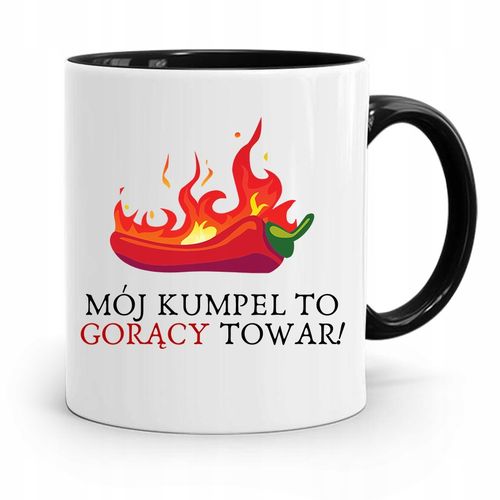 Kubek Czarny Dla Przyjaciela Gorący Towar Prezent Z Nadrukiem Ze Zdjęciem na Arena.pl
