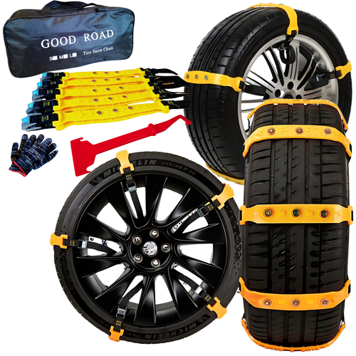 Łańcuchy Śniegowe Uniwersalne Opaski Na Koła Zimowe Antypoślizgowe Komplet na Arena.pl