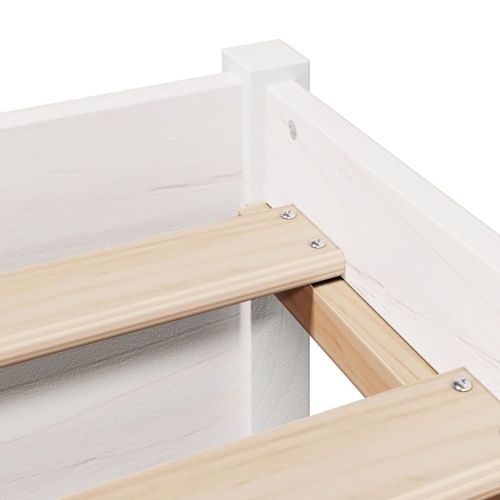 Łóżko z regałem, bez materaca, białe, 100x200 cm, sosnowe na Arena.pl