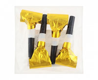 gwizdki foliowe, złote, 4 szt.
