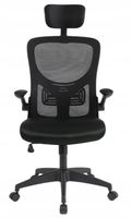 2X FOTEL BIUROWY LIFA LIVING LIVERPOOL KRZESŁO DO 100KG BLACK CZARNY