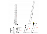 DRABINA aluminiowa 3x11 8,45m mocna 150kg
