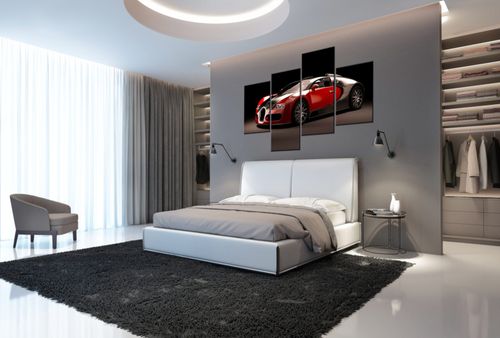 Obraz 120X70 Czerwone Bugatti Veyron Samochód Aut na Arena.pl
