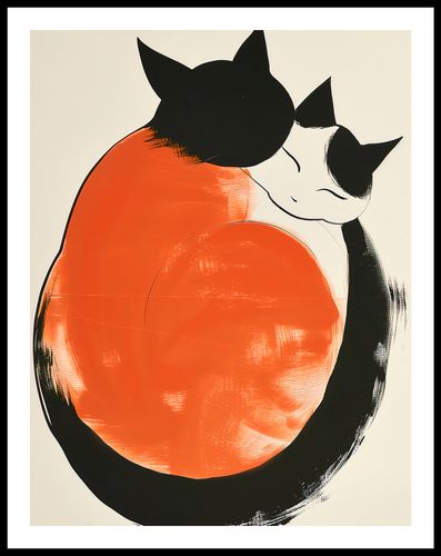 Plakat 50x65cm Yin i Yang Kotów na Arena.pl