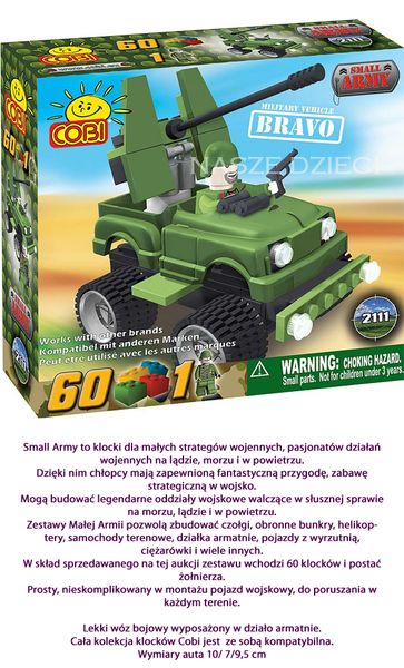 SMALL ARMY 2111 KLOCKI WOJSKOWY SAMOCHOD BRAVO zdjęcie 3