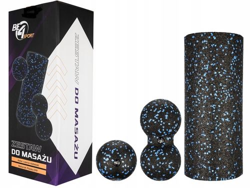 ZESTAW ROLLERÓW DO MASAŻU 4W1 ROLLER+MINI WAŁEK+DUOBALL+PIŁKA PREZENT na Arena.pl