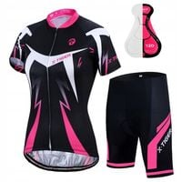 KOSZULKA ROWEROWA SPODENKI ROWEROWE DAMSKI KOMPLET