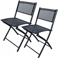 Zestaw 2 sztuk Krzesła Ogrodowe Balkonowe Na Taras Ogród Składane Mocne