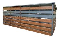 Wiata Śmietnikowa 4x1,5m - Drzwi - ściany zabudowane Panelami  TS704