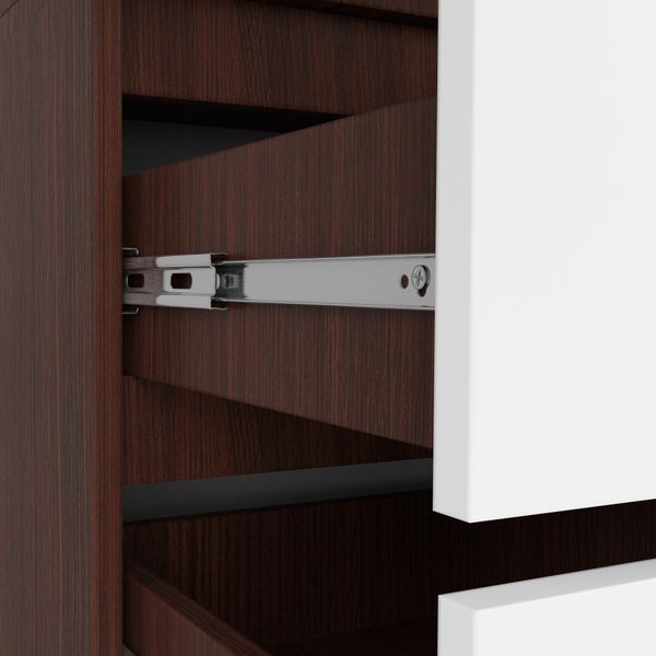 SZAFA S 90 cm 2 DRZWI 2 SZUFLADY WENGE / BIAŁA zdjęcie 5