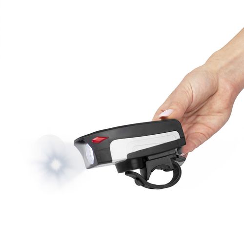 Lampka Rowerowa Z Klaksonem Latarka Na Kierownicę Biała na Arena.pl