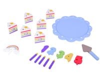 KOLOROWY TORT DREWNIANY  URODZINOWY DO KROJENIA