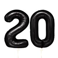 Balony foliowe liczba 20 czarna, 100 cm