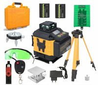 Poziomica laserowa 360 laser krzyżowy 4d 2 akumulatory statyw
