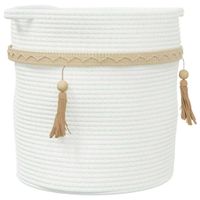 Kosz do przechowywania, biały, Ø38x36 cm, bawełna