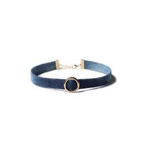 Naszyjnik Denim Choker Z Kółeczkiem - N470