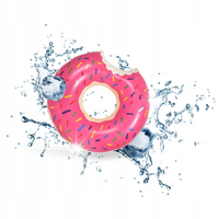 KÓŁKO DMUCHANE DO WODY DO PŁYWANIA MATERAC DONUT PĄCZEK DUŻY XXL 90 CM