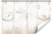 Fototapeta Ścienna ZWIERZĄTKA W Lesie Drzewa Styl Retro 300cm x 210cm