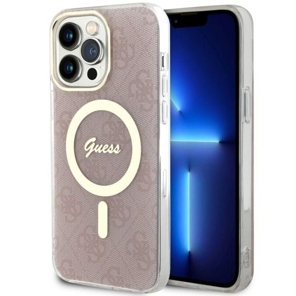 Etui Guess do iPhone 14 Pro, Różowy, MagSafe zdjęcie 1